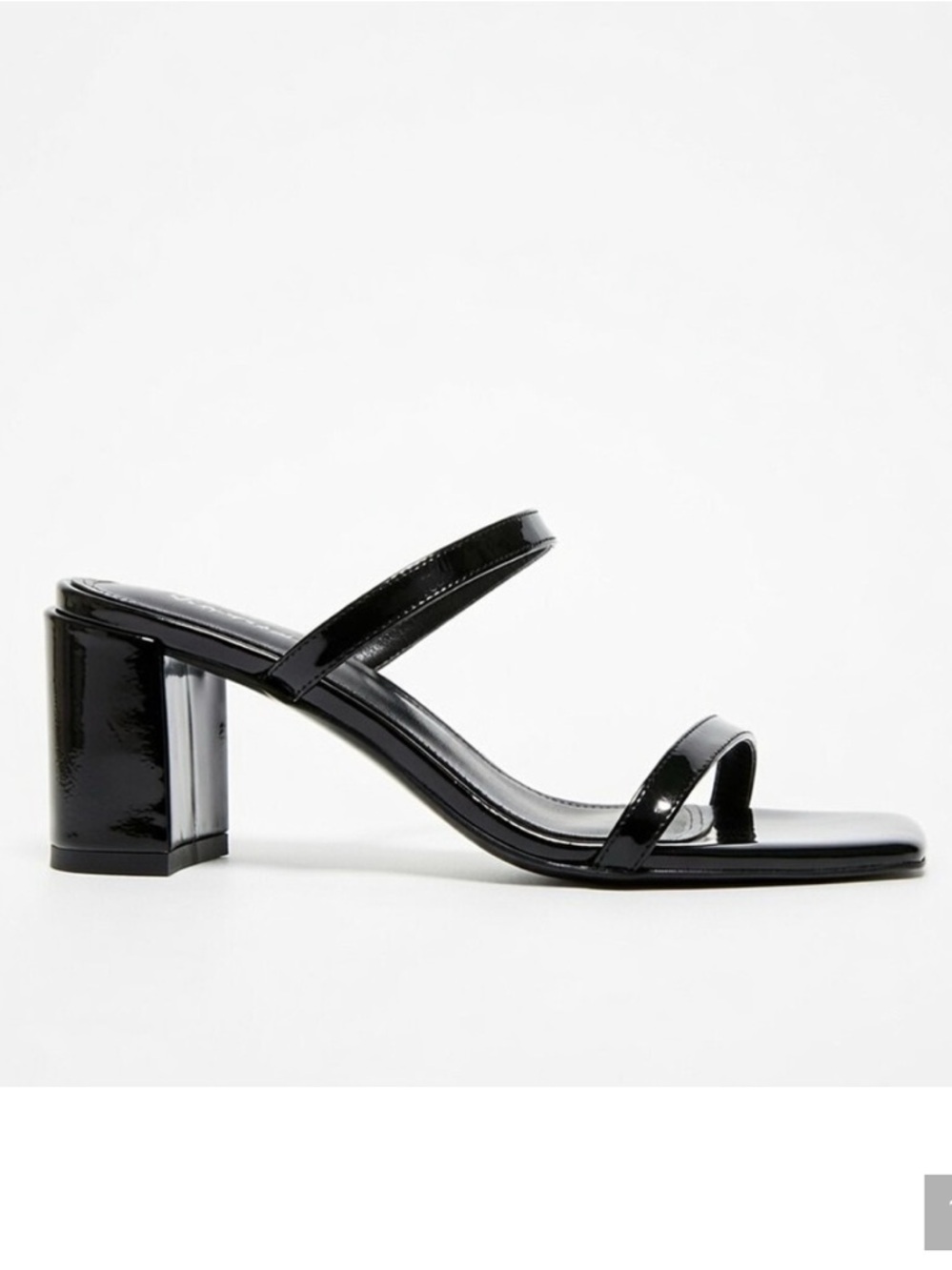 Jeffrey Campbell Black Patent Two-Strap Block Heel Mule